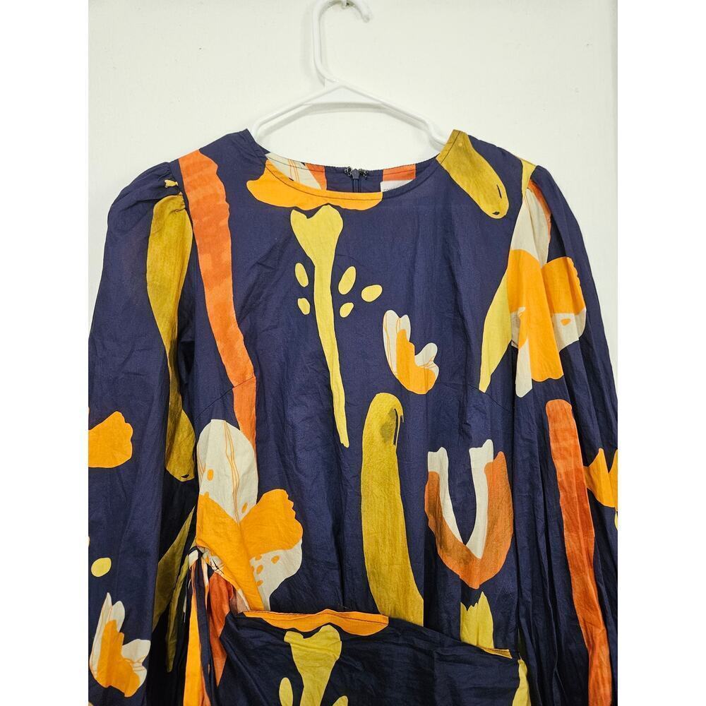 Never Fully Dressed Balloon Sleeve Mini Wrap Dress All Over Print Size 8 Medium - Picture 3 of 9